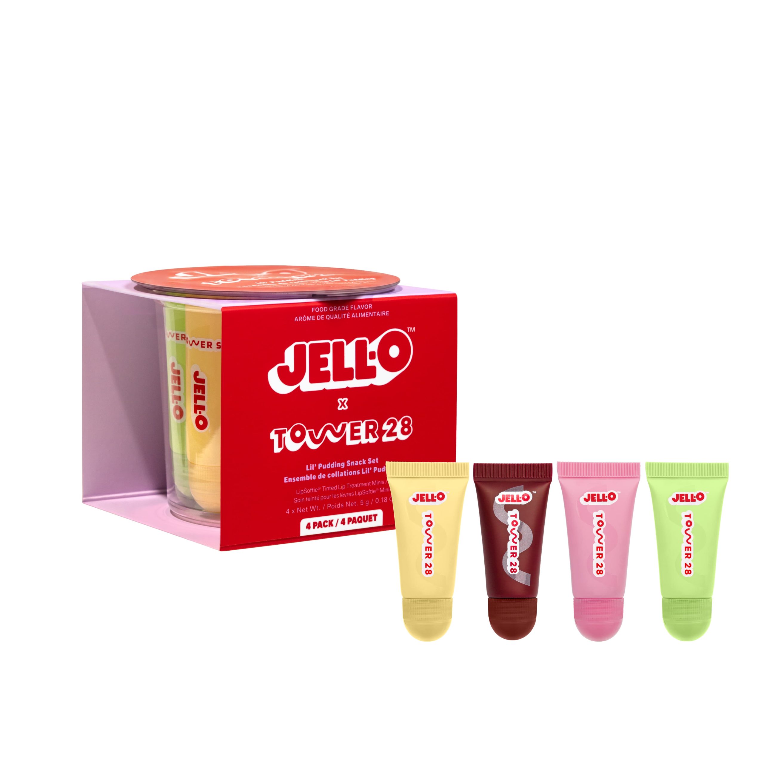 JELL-O® X TOWER 28 Lil' Pudding Mini LipSoftie Gift Set